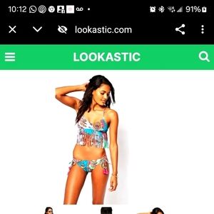 Hobie Paisley Hipster 2pc Swimsuit Halter style medium nwt